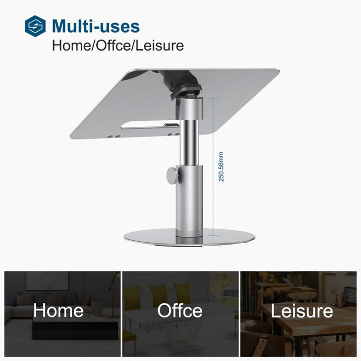 Lisslune | Z30 360 Degree Rotatable Lifting Aluminum Alloy Laptop Stand (Silver)