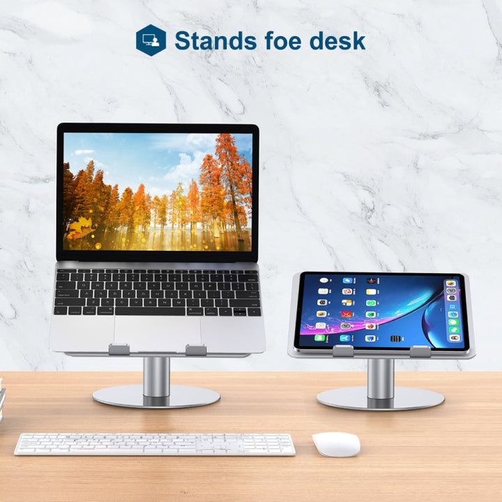 Lisslune | Z30 360 Degree Rotatable Lifting Aluminum Alloy Laptop Stand (Silver)
