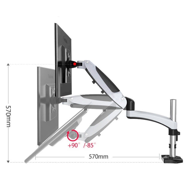 Lisslune | Gibbon-Montage Desk Lift Rotating Computer Monitor Stand, Specification Table Clip Black GM112C