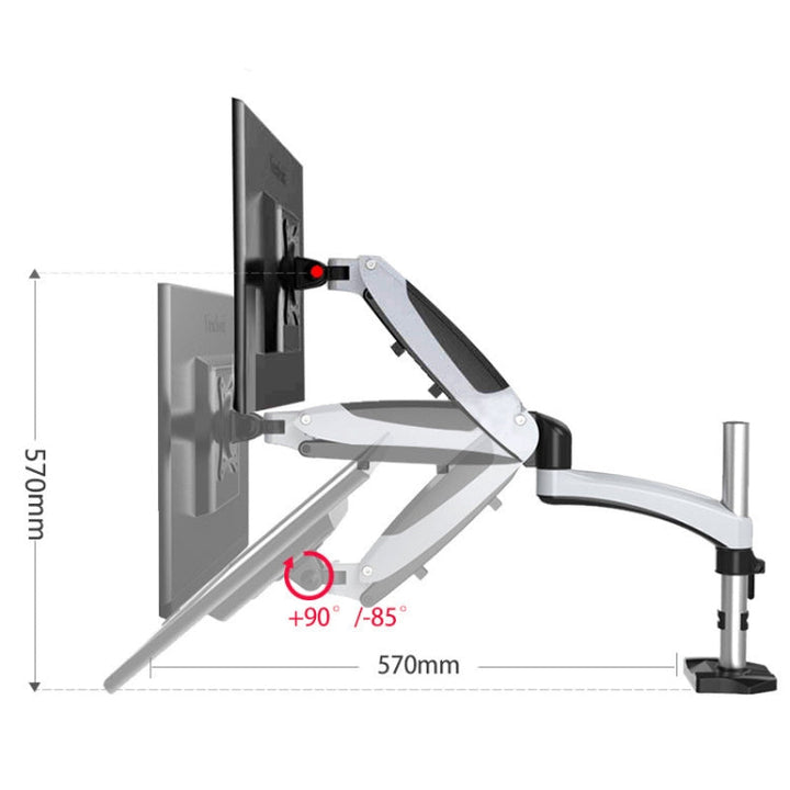 Lisslune | Gibbon-Montage Desk Lift Rotating Computer Monitor Stand, Specification Table Clip Black GM112C