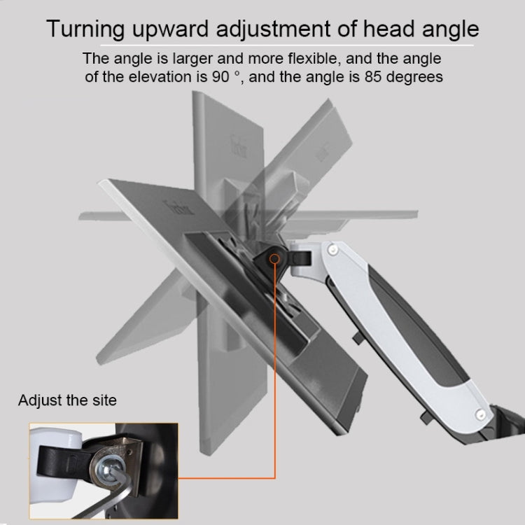 Lisslune | Gibbon Mounts Multifunctional Telescopic Rotating Lift Monitor Stand, Color: GM112FG Perforation White