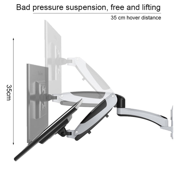 Lisslune | Gibbon Mounts GM112W Wall Mounted Gas Spring Lift Computer Monitor Stand (Factory Color)