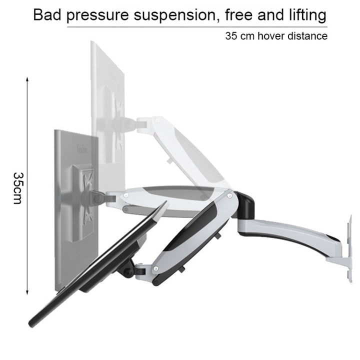Lisslune | Gibbon Mounts GM112W Wall Mounted Gas Spring Lift Computer Monitor Stand (Factory Color)