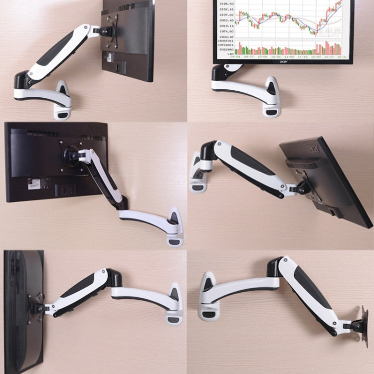 Lisslune | Gibbon Mounts GM112W Wall Mounted Gas Spring Lift Computer Monitor Stand (Factory Color)
