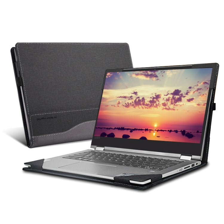 Lisslune | Laptop PU Leather Protective Case for Lenovo Yoga 520-14 (Dark Gray)