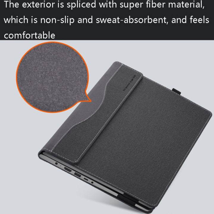 Lisslune | Laptop PU Leather Protective Case for Lenovo Yoga 520-14 (Dark Gray)