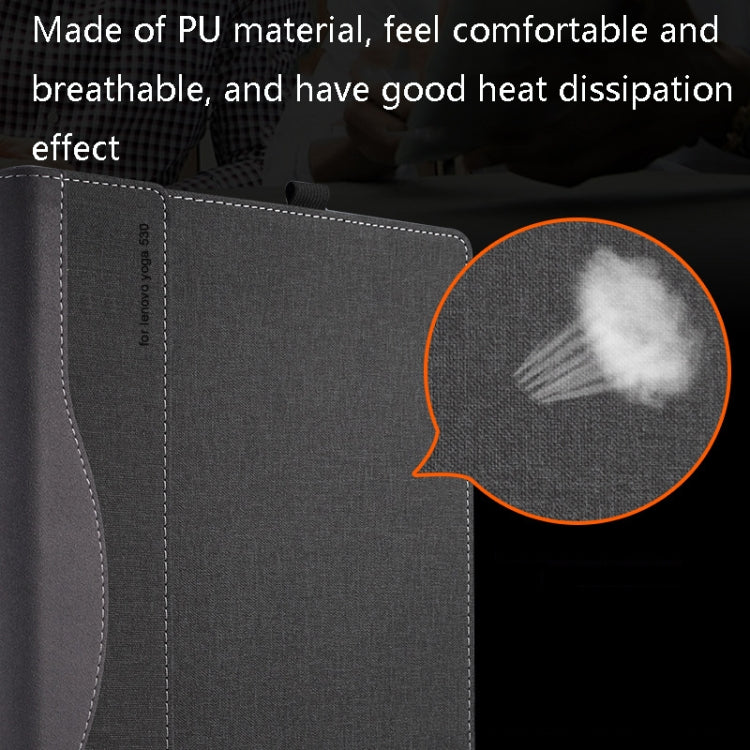 Lisslune | Laptop PU Leather Protective Case for Lenovo Yoga 520-14 (Dark Gray)