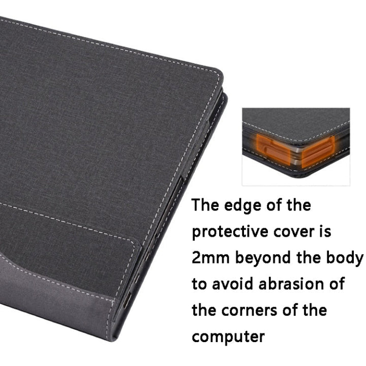 Lisslune | PU leather laptop case for HP Spectre X360 13-AW 13.3 (Black)