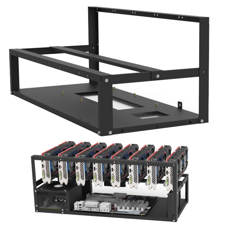 Lisslune | GR-8K605 Open Chassis 6 Cards 8 Cards Fixed Mounting (Black)