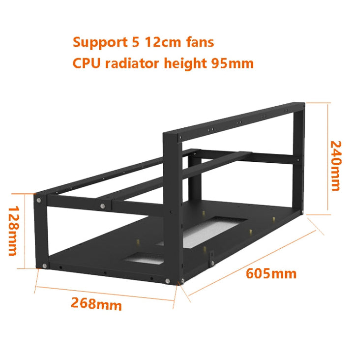 Lisslune | GR-8K605 Open Chassis 6 Cards 8 Cards Fixed Mounting (Black)