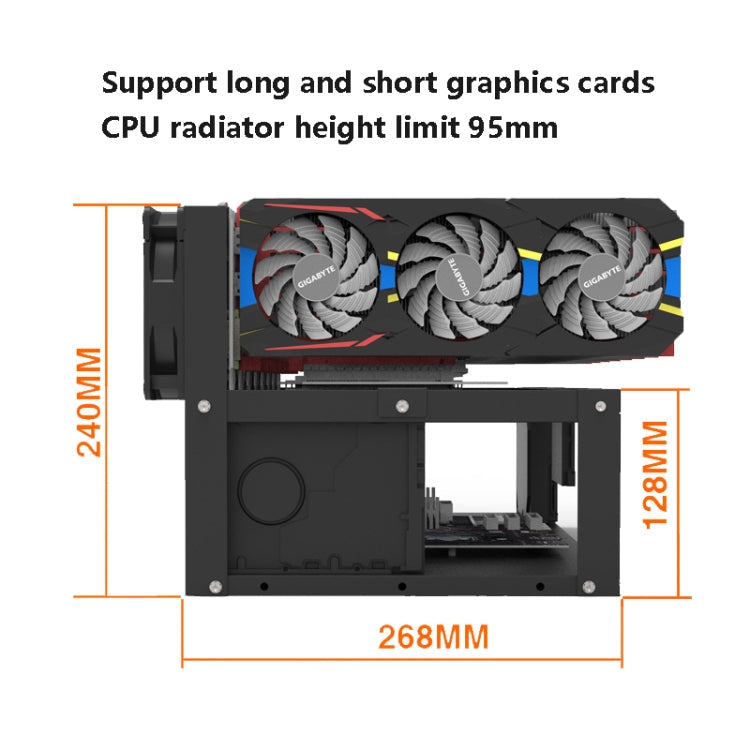 Lisslune | GR-8K605 Open Chassis 6 Cards 8 Cards Fixed Mounting (Black)