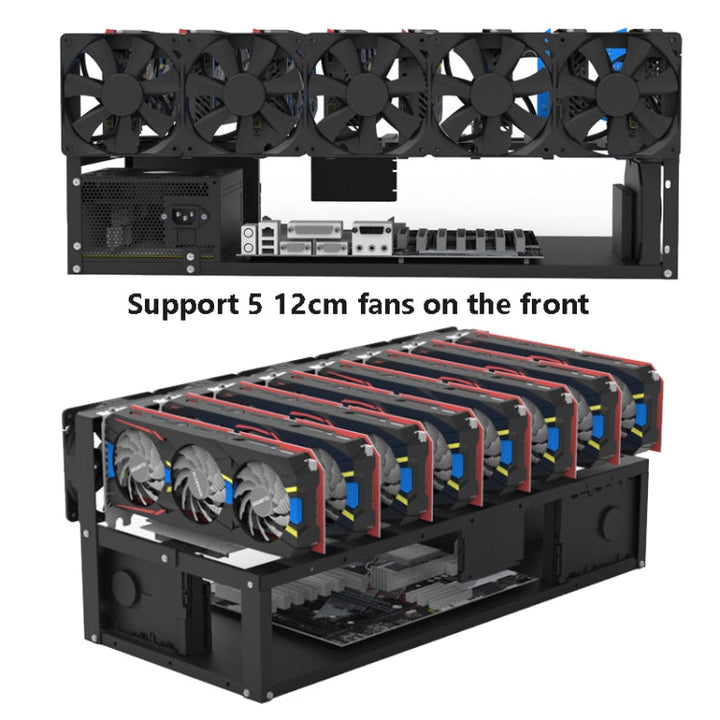 Lisslune | GR-8K605 Open Chassis 6 Cards 8 Cards Fixed Mounting (Black)