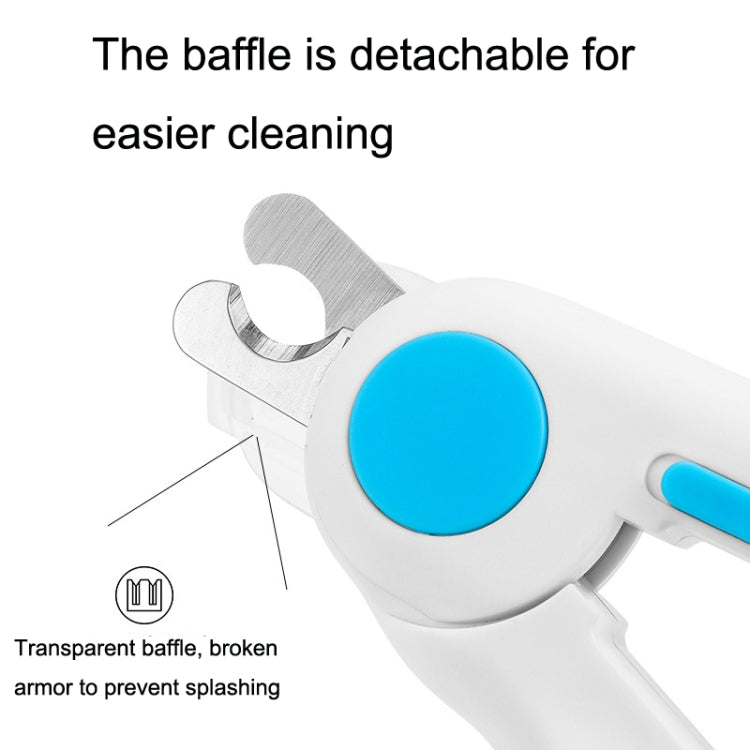 Pet Nail Clipper Nail Polisher, Style: With Lamp Type (Blue)