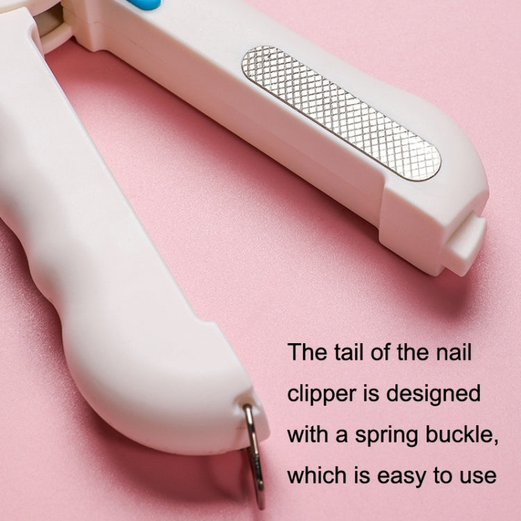 Pet Nail Clipper Nail Polisher, Style: With Lamp Type (Blue)