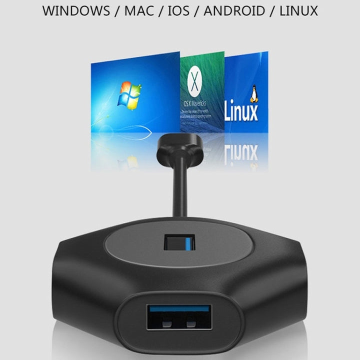 Lisslune | 2 PCS PD Fast Charge Multi-Port USB Docking Station, Number of Interfaces: USB3.0 to USB5V+1xUSB3.0+3xUSB2.0