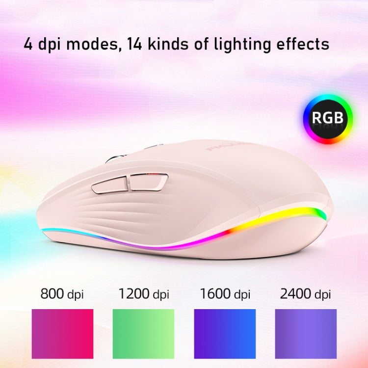 Lisslune | Fmouse M303 2400DPI Bluetooth&2.4G Dual Modes rechargeable RGB mouse (White)