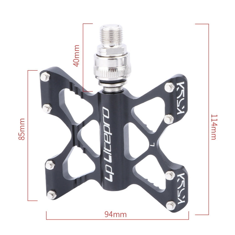 Lisslune | LP LitePro K5 Folding Bkie Aluminum Alloy Bearin Pedals(Black)