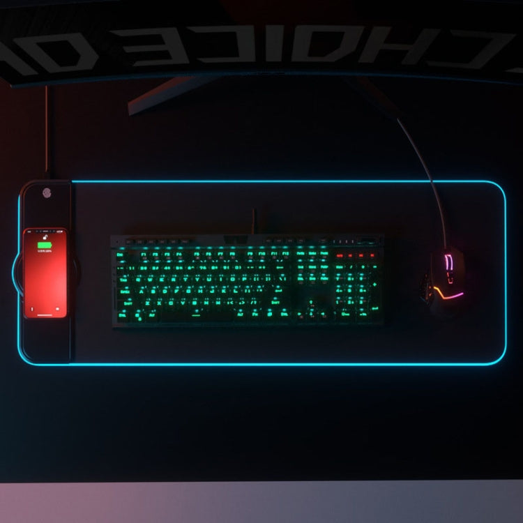 Lisslune | K9186 Multifunctional RGB Lighting Mouse Pad with Wireless Charger (Colorful)