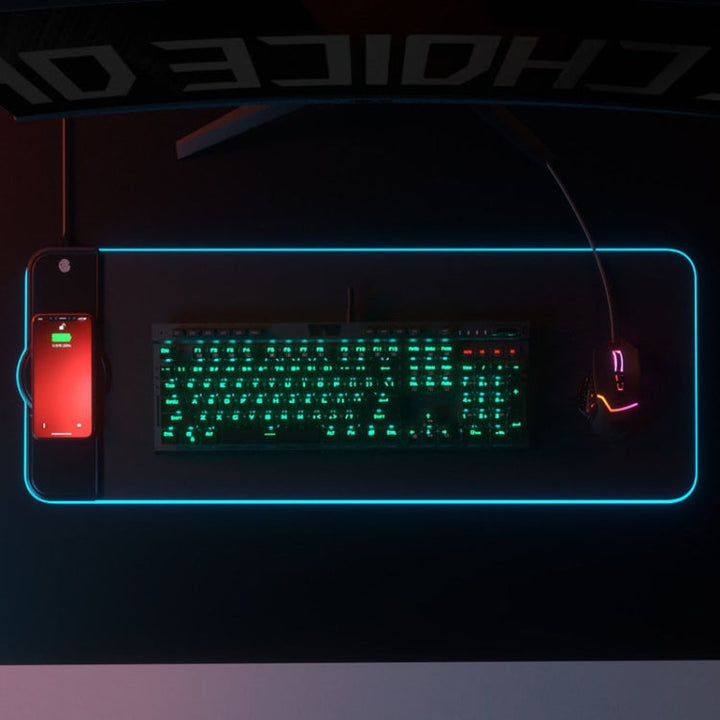 Lisslune | K9186 Multifunctional RGB Lighting Mouse Pad with Wireless Charger (Colorful)