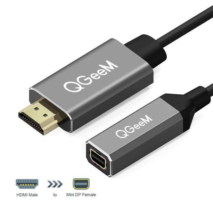 Lisslune | QGeeM QG-HD02 HDMI Single-to-Mini-DP Converter (Silver Gray)