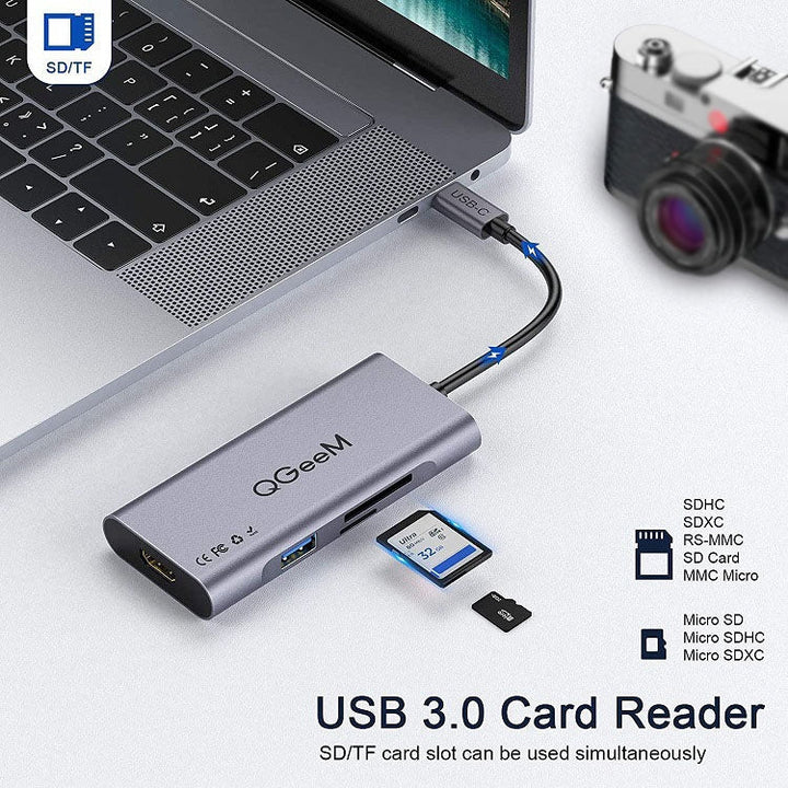 Lisslune | QGeeM 7 In 1 Multifunctional USB3.0 TYPE-C Expansion HUB Adapter (QG-UH07-3 V1)