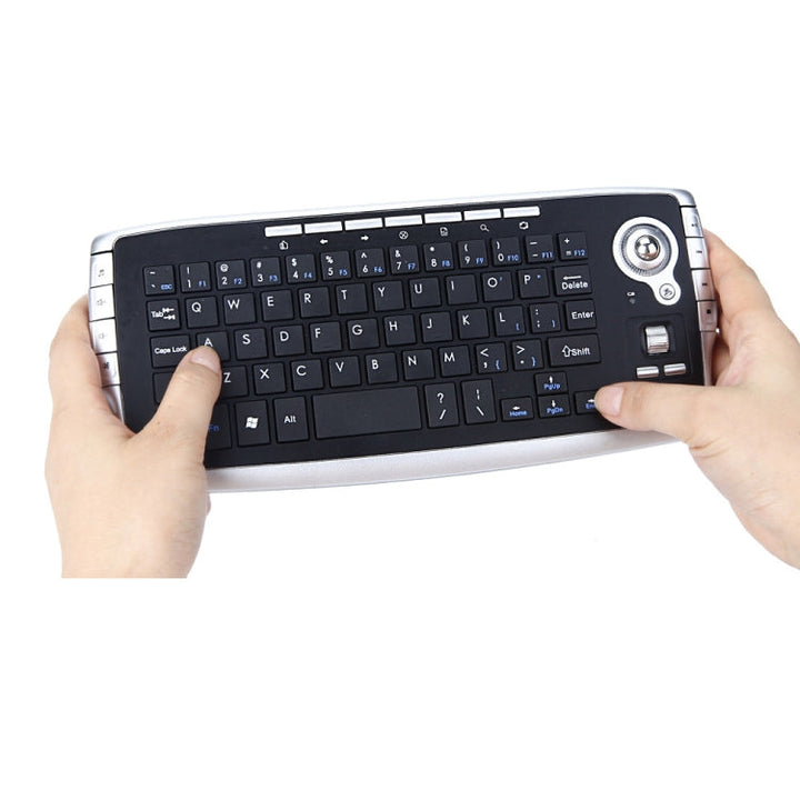 Lisslune | MY-10 2.4G 78 Keys 1200 DPI Mini Wireless Trackball Keyboard Wireless Keyboard and Mouse Set