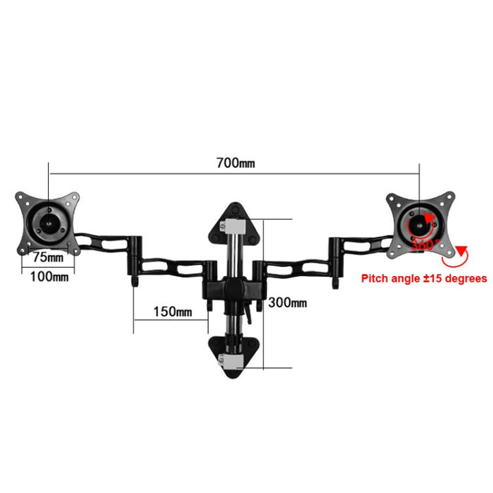 Lisslune | Gibbon Mounts D08W-300 Monitor Mount Dual Screen Wall Mount Splicing Computer Mount