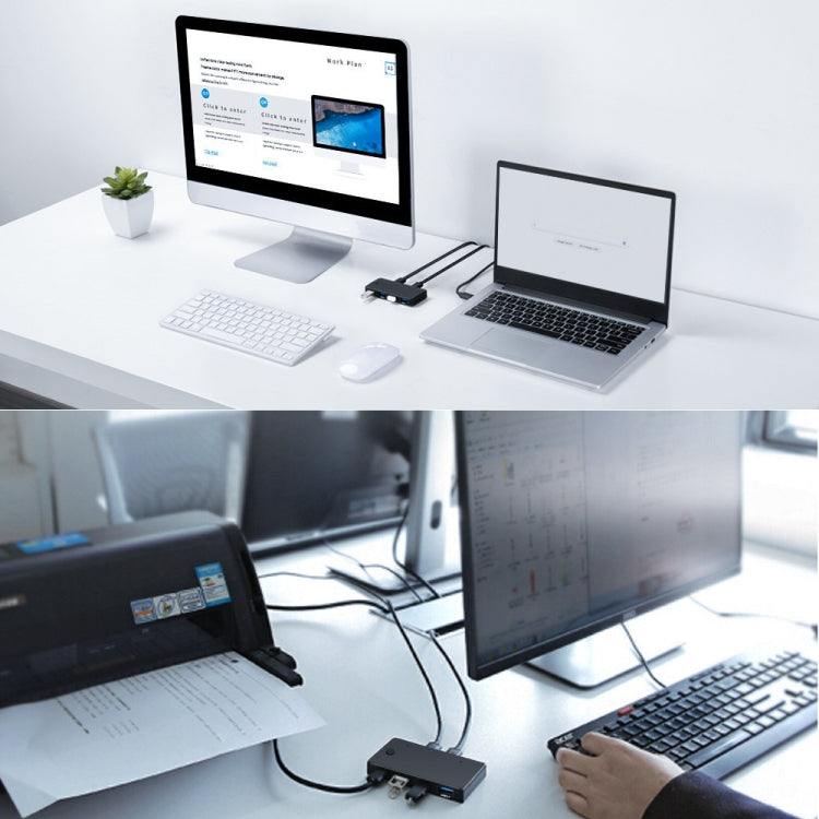 Lisslune | USB3.0 4 In 1 Computer Printer Share (4-Ports)