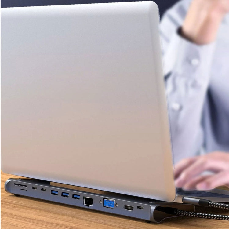 Lisslune | 12 In 1 Multifunctional TYPE-C Expansion HUB Adapter With Stand Function (THL-282)