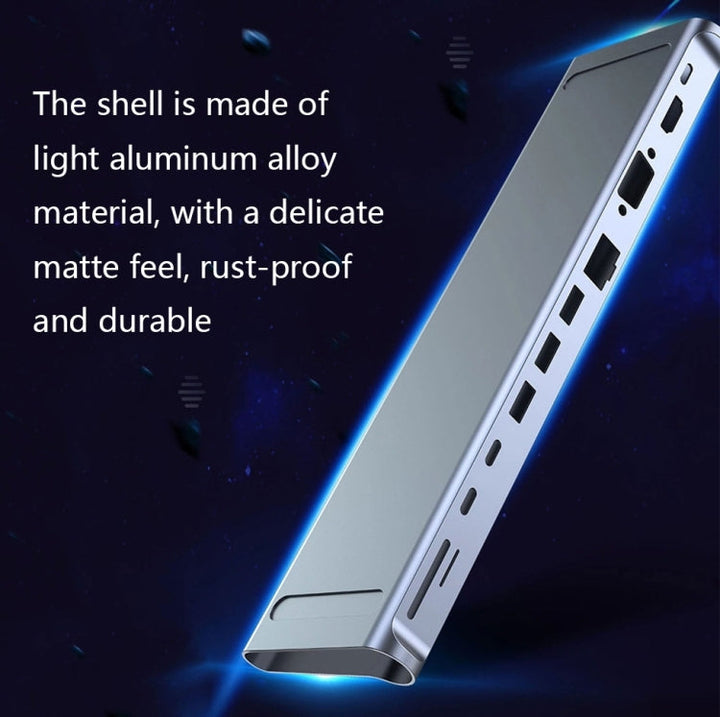 Lisslune | 12 In 1 Multifunctional TYPE-C Expansion HUB Adapter With Stand Function (THL-282)