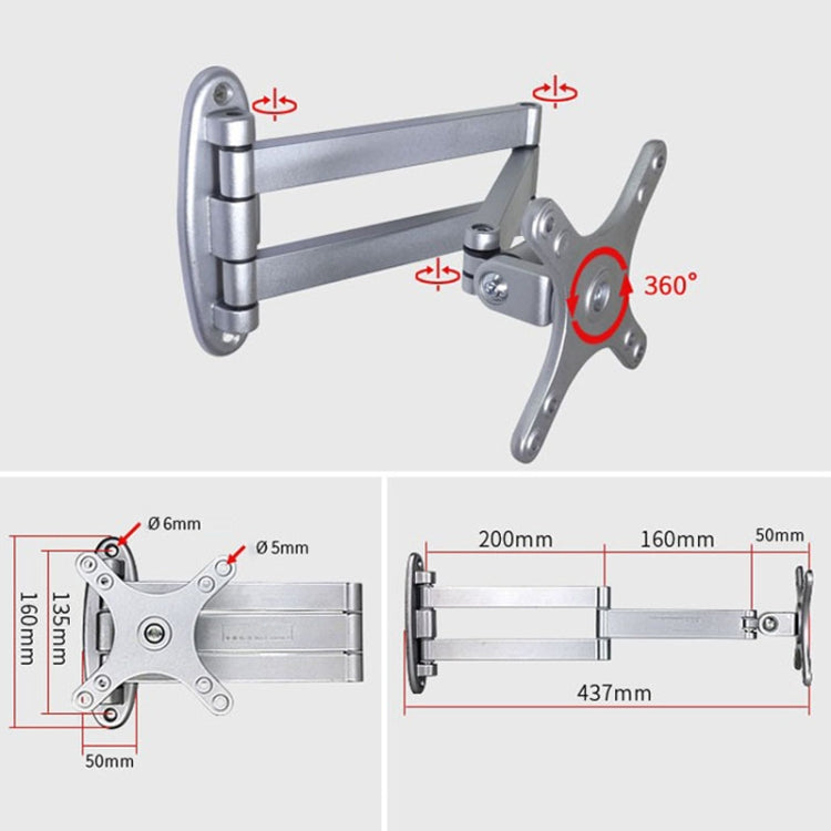 Lisslune | Computer LCD Monitor Wall Mounted Universal Tilt Bracket (Black)