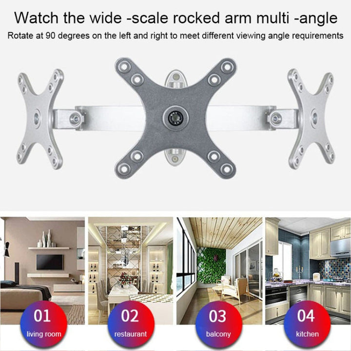 Lisslune | Computer LCD Monitor Wall Mounted Universal Tilt Bracket (Black)