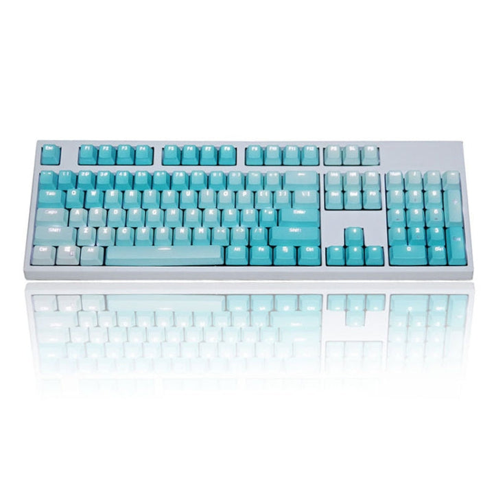 Lisslune | 104 Keys Transparent Dip-dyed Keycaps (Frost Blue)