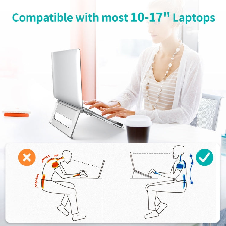 Lisslune | Aluminum Alloy Laptop Stand Foldable Tablet Notebook Cooling Stand (Silver)