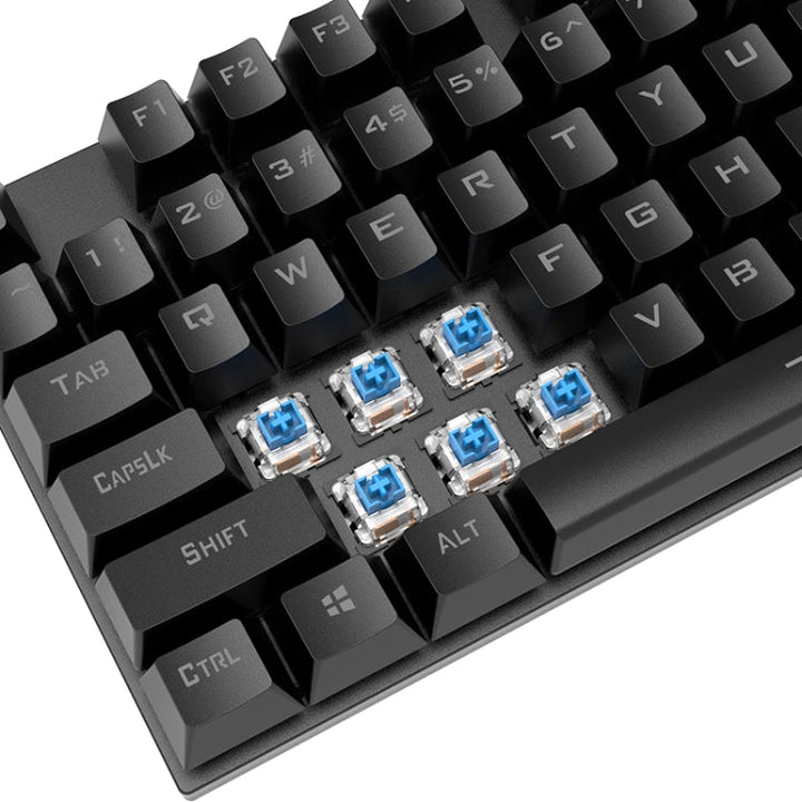 Lisslune | XUNFOX K80 87 Keys Wired Gaming Mechanical Backlit Keyboard, Cable Length: 1.5m (White Yellow)