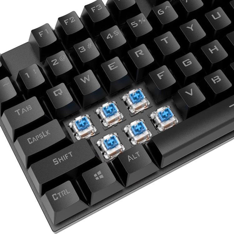 Lisslune | XUNFOX K80 87 Keys Wired Gaming Mechanical Backlit Keyboard, Cable Length: 1.5m (Black Gray)