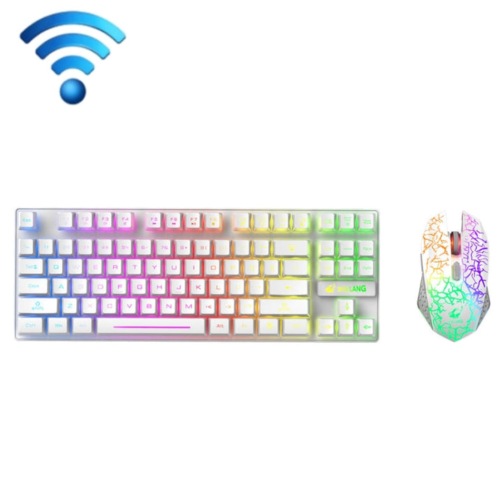 Lisslune | ZIYOU LANG T87 Gaming Illuminated Wireless Keyboard and Mouse Set (White)