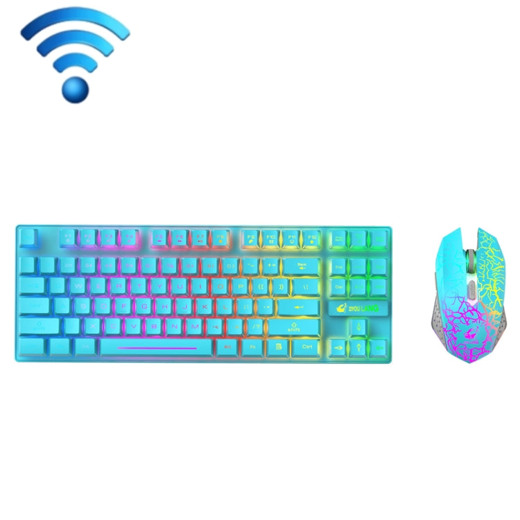 Lisslune | ZIYOU LANG T87 Gaming Illuminated Wireless Keyboard and Mouse Set (Blue)