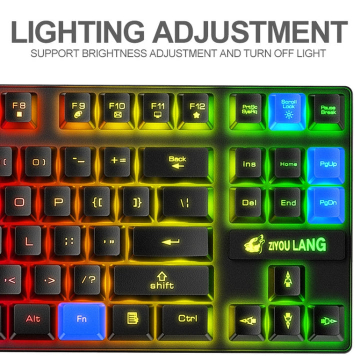 Lisslune | ZIYOU LANG T87 Gaming Illuminated Wireless Keyboard and Mouse Set (Blue)