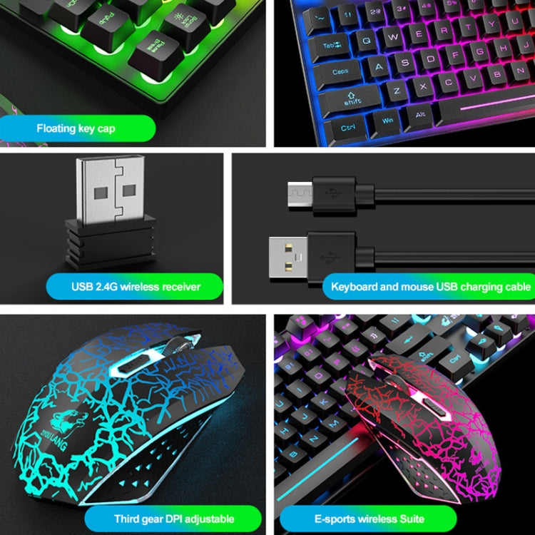 Lisslune | ZIYOU LANG T87 Gaming Illuminated Wireless Keyboard and Mouse Set (Blue)