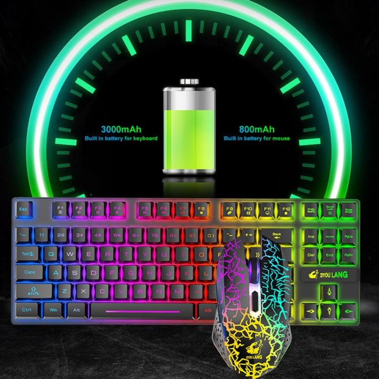 Lisslune | ZIYOU LANG T87 Gaming Illuminated Wireless Keyboard and Mouse Set (Blue)