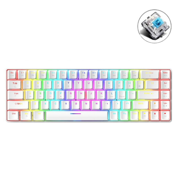 Lisslune | ZIYOU LANG T8 68 Keys RGB Illuminated Gaming Mechanical Keyboard, Cable Length: 1.6 m (White Green Shaft)