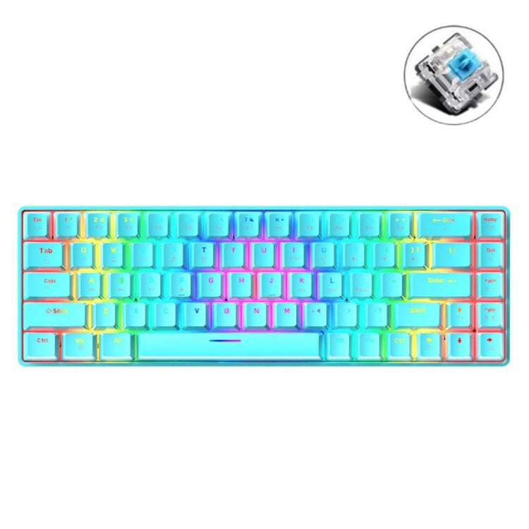 Lisslune | ZIYOU LANG T8 68 Keys RGB Illuminated Gaming Mechanical Keyboard, Cable Length: 1.6m (Blue Green Shaft)