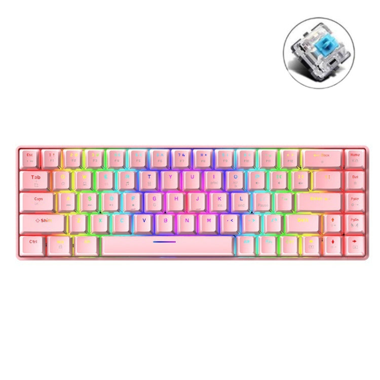 Lisslune | ZIYOU LANG T8 68 Keys RGB Illuminated Gaming Mechanical Keyboard, Cable Length: 1.6 m (Pink Green Shaft)