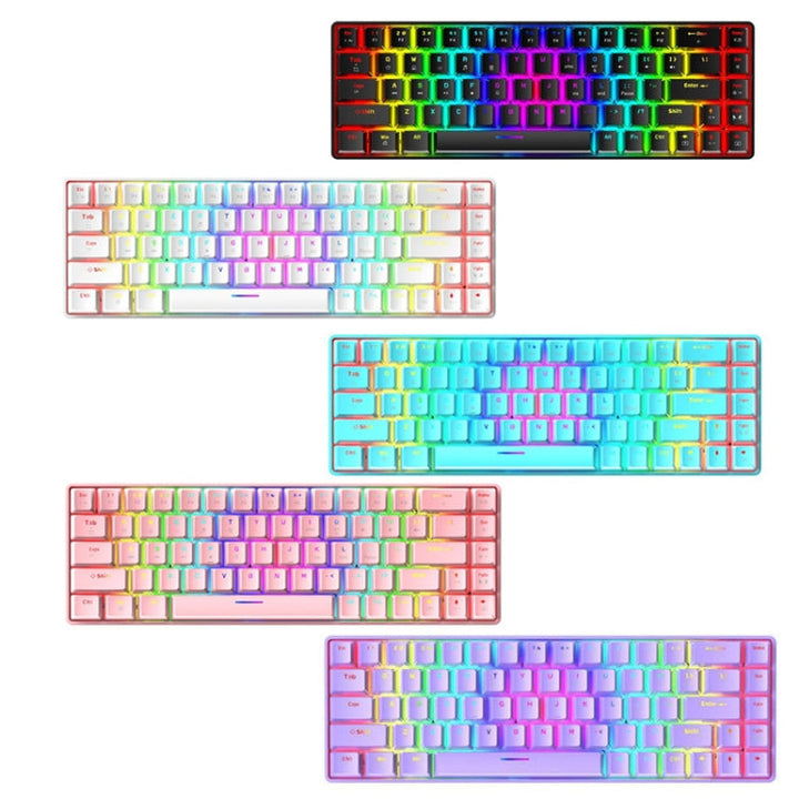 Lisslune | ZIYOU LANG T8 68 Keys RGB Illuminated Gaming Mechanical Keyboard, Cable Length: 1.6 m (White Green Shaft)