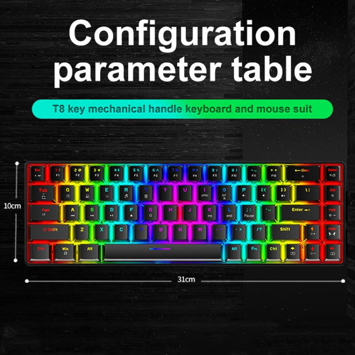 Lisslune | ZIYOU LANG T8 68 Keys RGB Illuminated Gaming Mechanical Keyboard, Cable Length: 1.6 m (White Green Shaft)