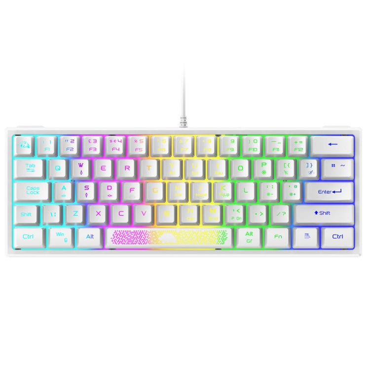 Lisslune | ZIYOU LANG K61 62 Keys RGB Lighting Mini Gaming Wired Keyboard, Cable Length: 1.5m (White)
