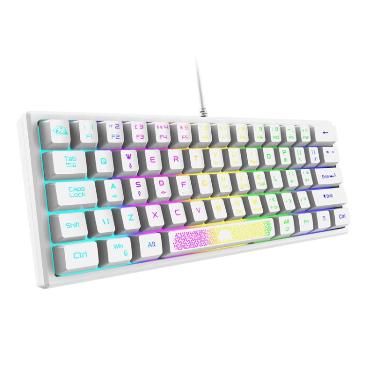 Lisslune | ZIYOU LANG K61 62 Keys RGB Lighting Mini Gaming Wired Keyboard, Cable Length: 1.5m (White)