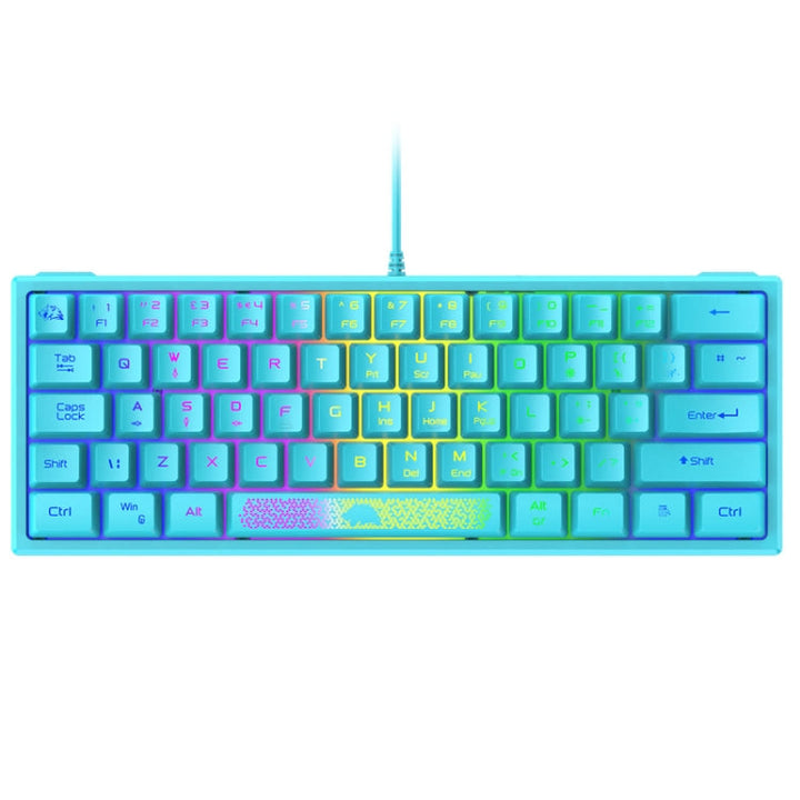 Lisslune | ZIYOU LANG K61 62 Keys RGB Lighting Mini Gaming Wired Keyboard, Cable Length: 1.5 m (Blue)