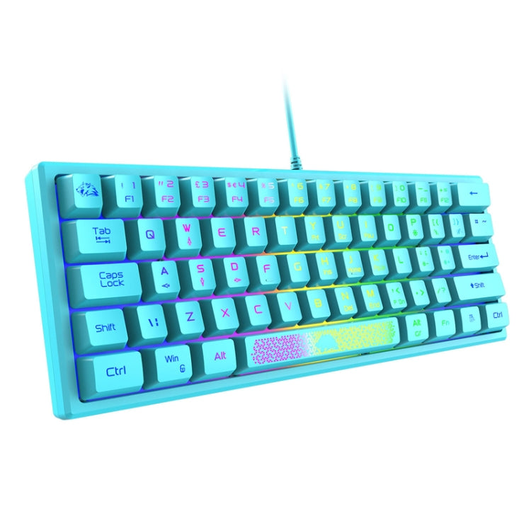 Lisslune | ZIYOU LANG K61 62 Keys RGB Lighting Mini Gaming Wired Keyboard, Cable Length: 1.5 m (Blue)